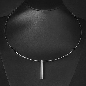 Minimalist Unisex Stainless Steel Wire Collar Necklace NWOT